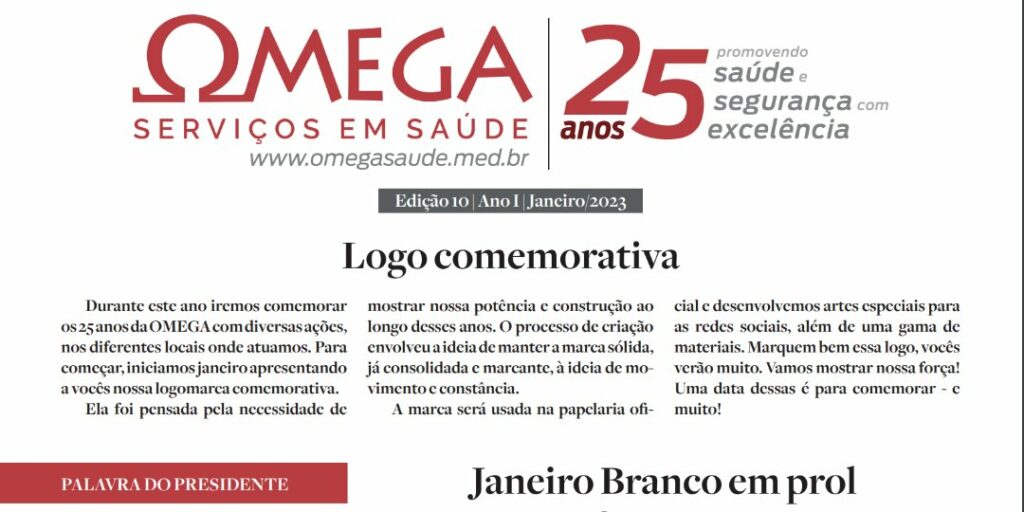 Leia mais sobre o artigo Jornal OMEGA – Edição 10 – Ano 1 – Janeiro/2023